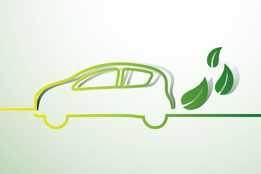 Eco car concept green drive with leaf symbol,vector illustration